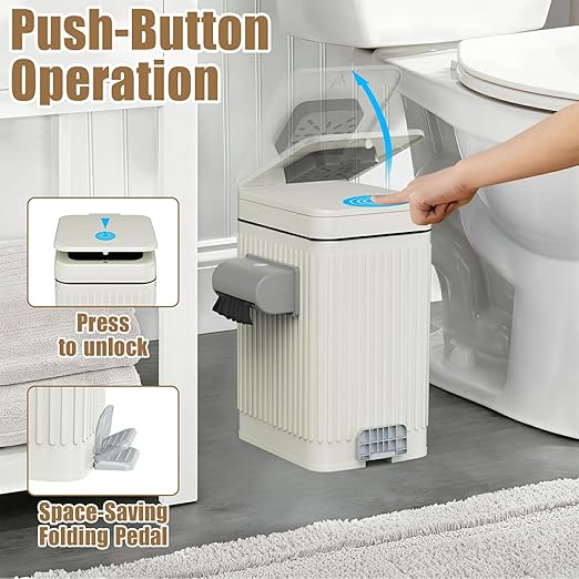 Dog Poop Trash Can for Outside & Indoor, 5L/1.3Gal Small Odor Control Pet Waste - Image 3
