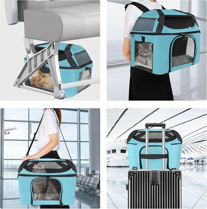 Large Cat Carrier for 2 Cats Safe Soft Side Pet Carrier for Dog Collapsible - Image 4