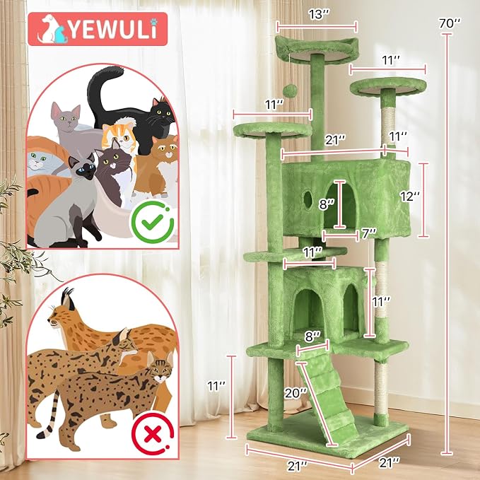 70in Cat Tree Cat Climbing Tower - Image 7