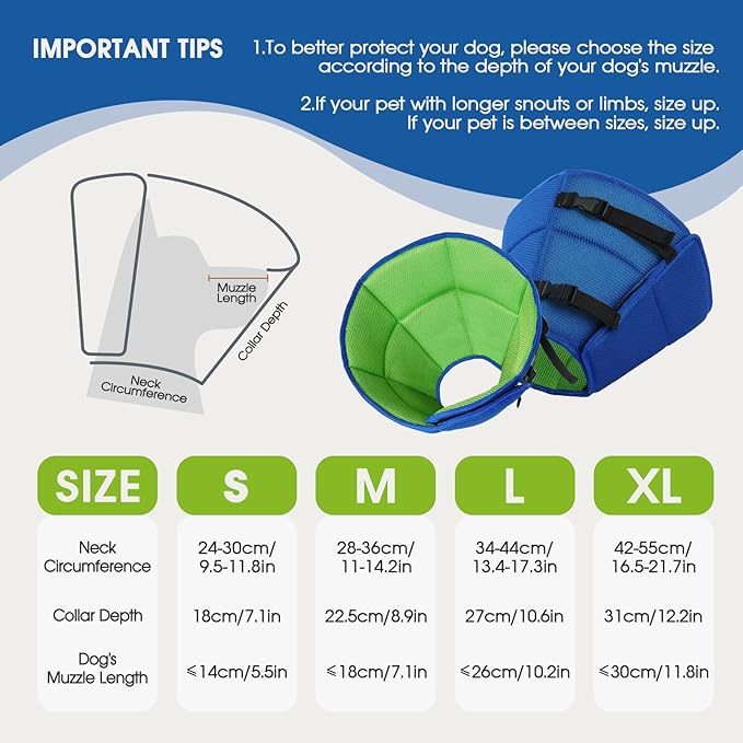 Dog Cone for Large Dogs After Surgery, Adjustable Soft Recovery Cone Collar for - Image 2