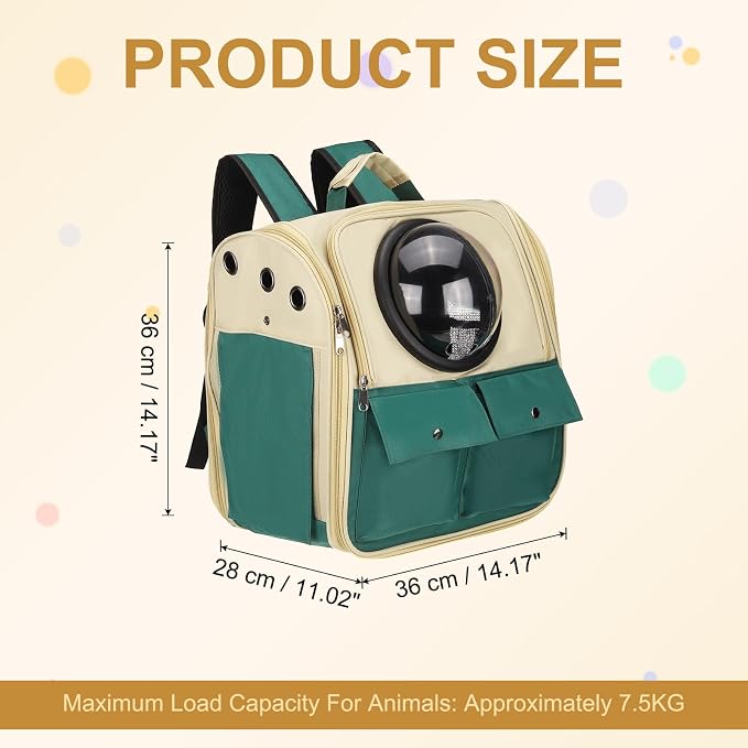 Pet Backpack Carrier, Portable and Ventilated, Oxford Cloth, Dogs Cats and - Image 2