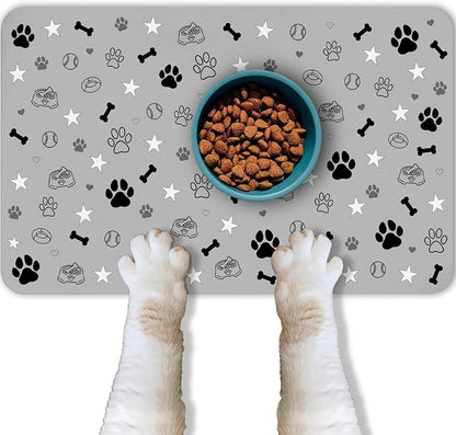 Dog Food Mat for Pet Cat Food Mat, Non-Slip Cat Pet Feeding Mats for Floor by BACDOILQ