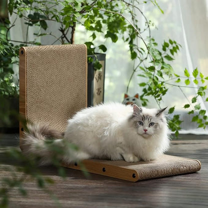 FUKUMARU Cat Scratcher, 26.8 Inch L Shape Cat Scratch Pad Wall Mounted - Image 7