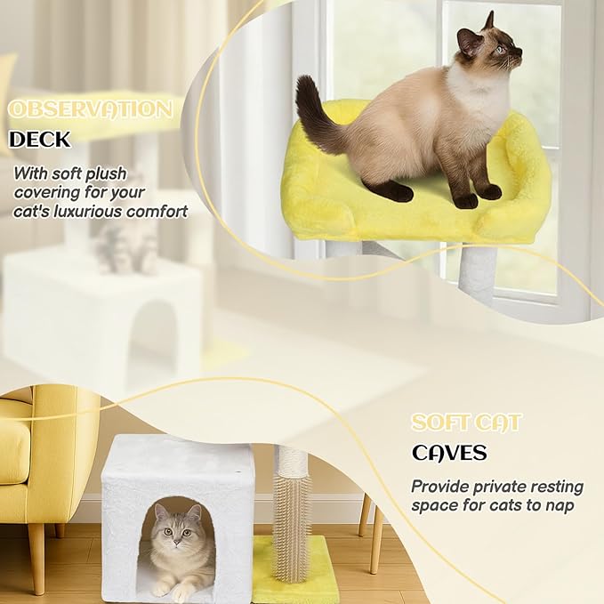 VINGLI Cat Tree, 27 inch Small Cat Tower - Image 4