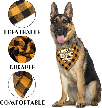 Dog Bandana, Therapy Dog Please Pet Me with, Dogs Scarf Classical Printing - Image 3