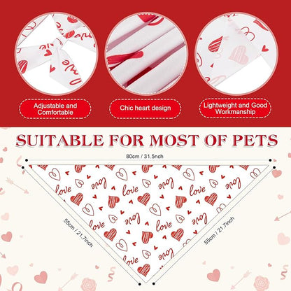Weewooday 50 Pcs Valentine's Day Dog Bandanas Bulk - Image 3