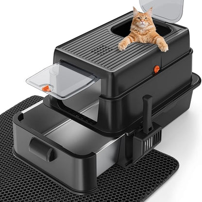 FURTIME Stainless Steel Litter Box by FURTIME