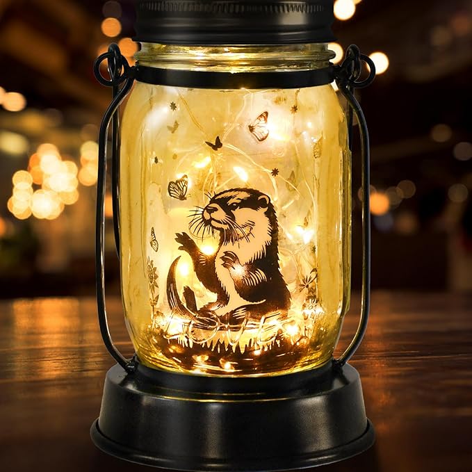 Otter Gifts for Women/Men River Otter Lovers Solar Lantern Mom Birthday by kyoryuger