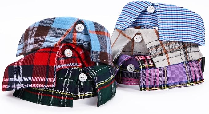Faleela Cotton Plaid Shirt Style Dog Collar Soft Cute, Boy Dog Collar - Image 5