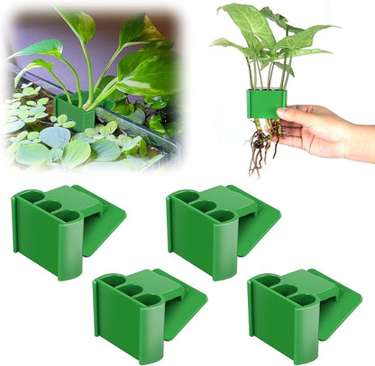 4 Pk Upgraded Aquarium Plant Holder, 3-Hole Hanging Plant Holder by joqepy