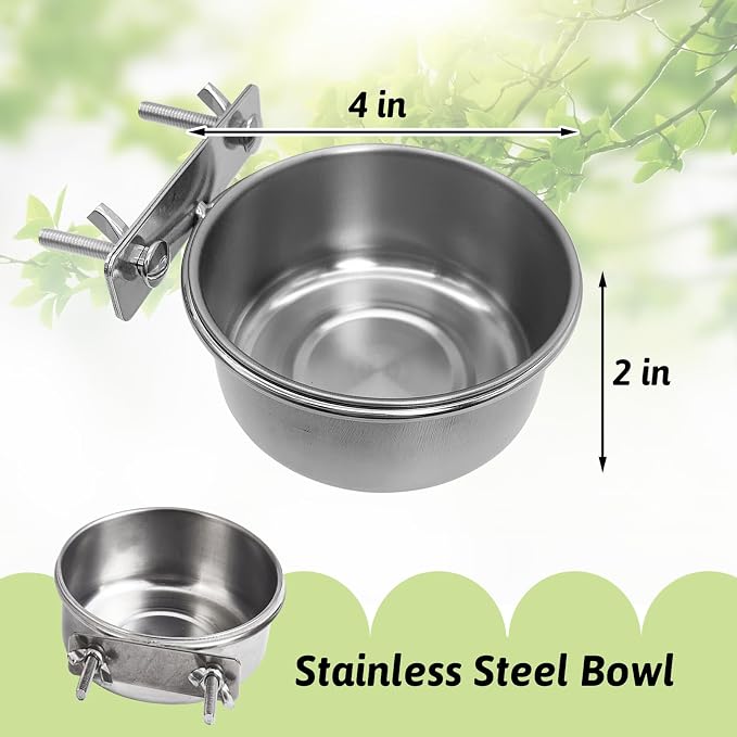Tfwadmx 4 Pcs Stainless Steel Bird Bowls - Image 2