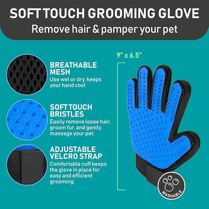 Maxpower Planet Pet Grooming Brush and 2X Grooming Gloves Combo - Image 3