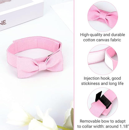 Segarty Dog Bow Tie Collar, Adjustable Pink Bowtie - Image 2