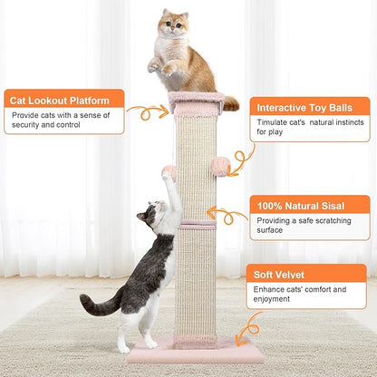 Cat Scratching Post 33 Inch Nature Sisal Cat Scratch Post - Image 4