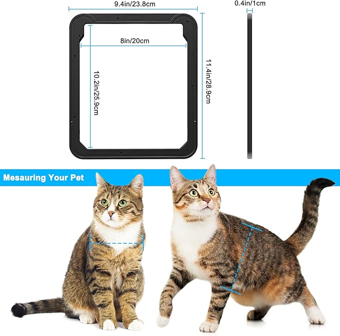Ownpets Pet Screen Door, Inside Door 8x10x0.4 inch, Lockable Magnetic Flap - Image 5