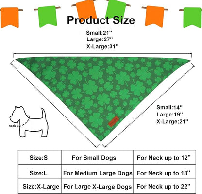 PTDECOR St. Patrick's Day Dog Bandana, Reversible Dog Scarf - Image 4