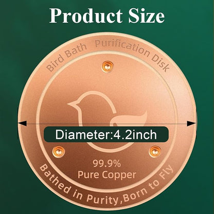 Bird Bath Copper Disk, 4.2" Large Surface Area, Covers 20% More Water Than - Image 7
