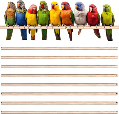 Sintuff 8 Pcs Bird Perches for Cage Accessories, Wooden Perch Rods Replacement by Sintuff