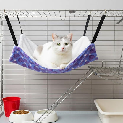 8 Pcs Reversible Cat Hammock Plush Ferret Hammock Hanging Bed - Image 4