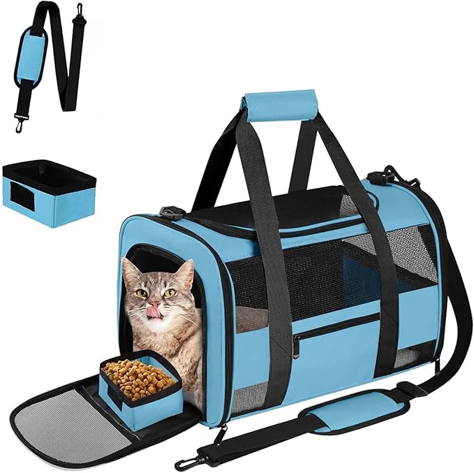Soft - Sided Pet Carrier for Cats and Small Dogs, Airline - Approved, Foldable by Unknown