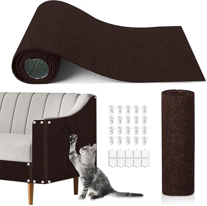 Cat Scratch Mat, 118.5"x15.9" Trimmable Self-Adhesive Cats Scratch Carpet by Unknown