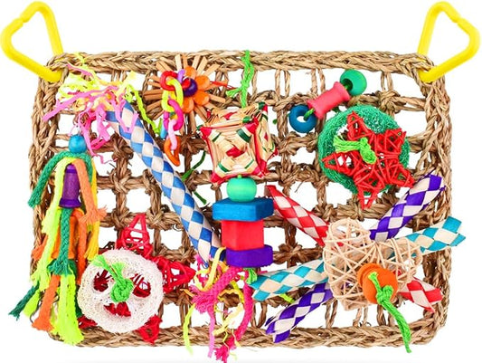 KATUMO Bird Toys, Bird Foraging Wall Toy, Edible Seagrass Woven Climbing by KATUMO