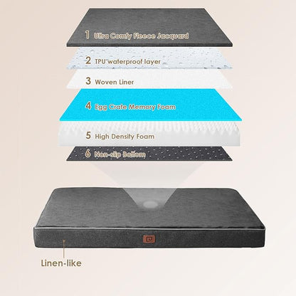 EHEYCIGA Waterproof Dog Bed Orthopedic 35"x23", Memory Foam Pet Bed - Image 5