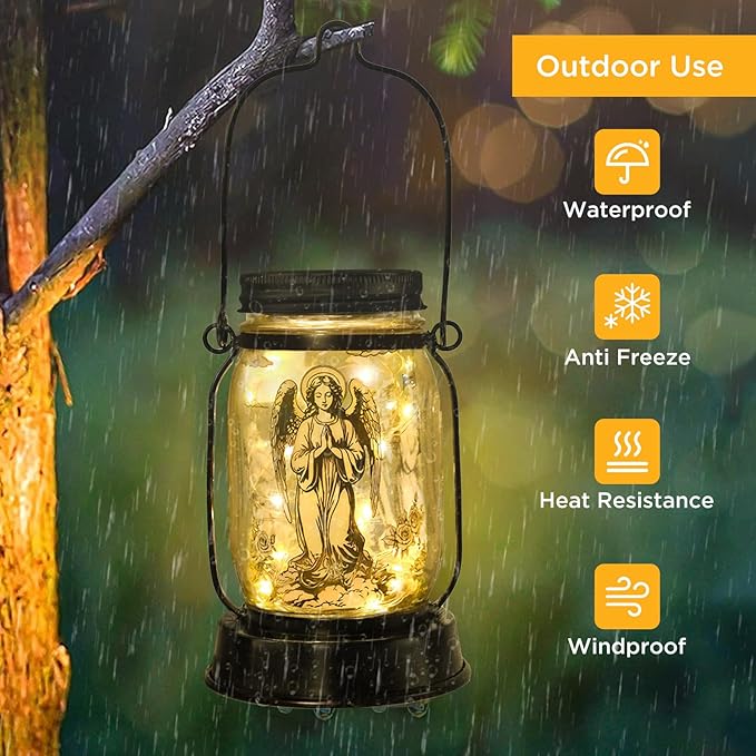 kyoryuger Guardian Angel Gifts for Women/Men Angel Praying Solar Lantern Mom - Image 5