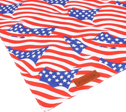 PTDECOR American Flag Dog Bandana 4th of July Dog Scarf Reversible Red Blue - Image 5