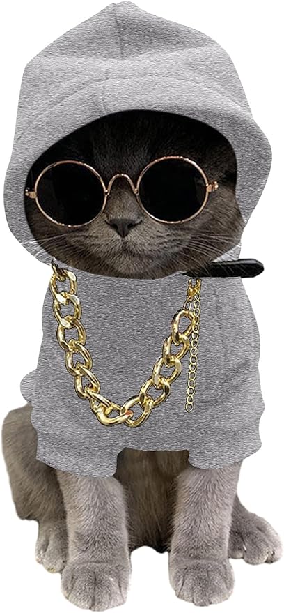 QWINEE 3Pcs Dog Hoodie Cat Apparel Dog Custume Set by QWINEE
