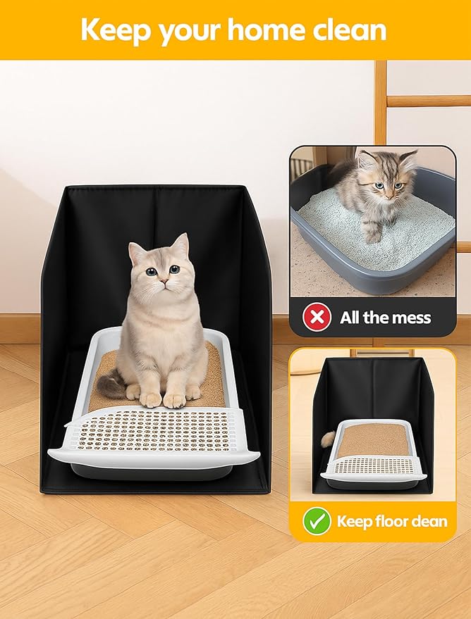 Waterproof Cat Litter Box Enclosure Splash Guard - Image 7