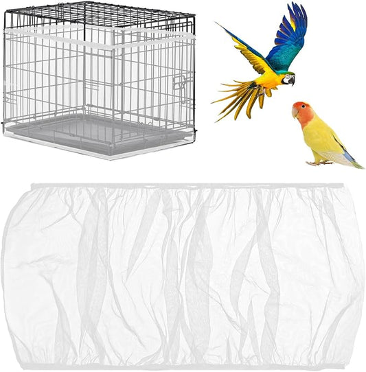 2 PCS Bird Cage Seed Catcher Airy Gauze Bird Cage Cover White Birds Cages Net by Unknown