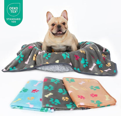 Luciphia 1 Pack 3 Blankets Fluffy Premium Fleece Pet Blanket Flannel Paw - Image 8