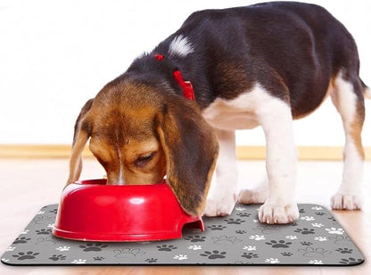 Dog Food Mat, Absorbent Water Bowl Mats Cat Pet Feeding Placemats Light Gray 24 - Image 6