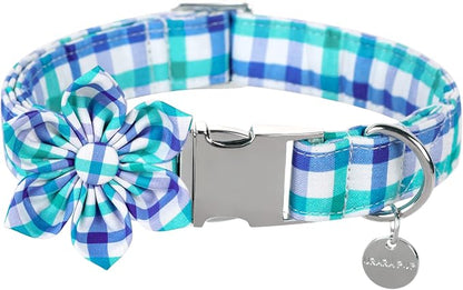 Dog Collar with Flower, Comfortable Durable Cotton Flower Collar by UPURARAPUP
