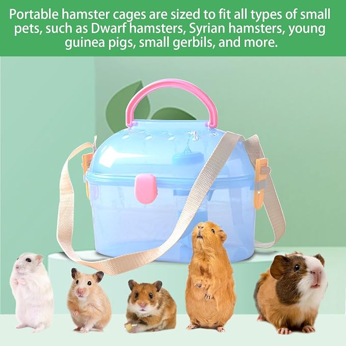 Portable Hamster Cage Syrian Hamster Carry Travel Cage - Image 7