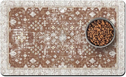 Pet Food Mats for Floor, Absorbent Dog Mat for Food and Water Dispenser Mat by Unknown