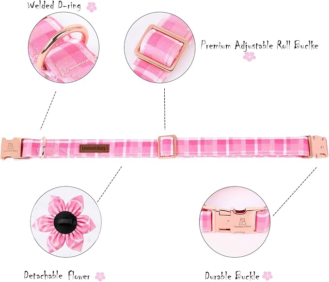 Lionheart Glory Dog Collar, Cute Floral Pattern Pet Collar Adjustable Pet Collar - Image 4
