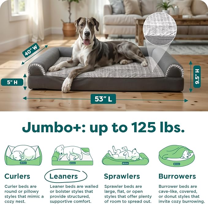FurHaven Orthopedic Dog Bed For Large Dogs, Sofa Contour Mattress - Image 3