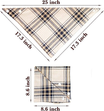 Fall 5PCS Dog Bandanas with Button - Image 2
