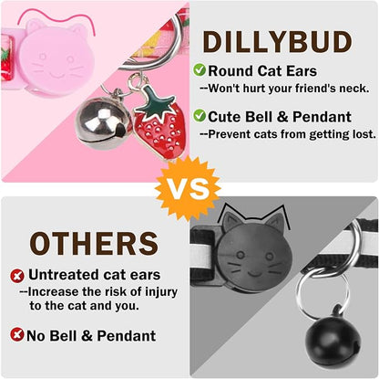 Cat Collar with Bell Bow Tie Fruit Breakaway Bowtie Cat Collar - Image 6