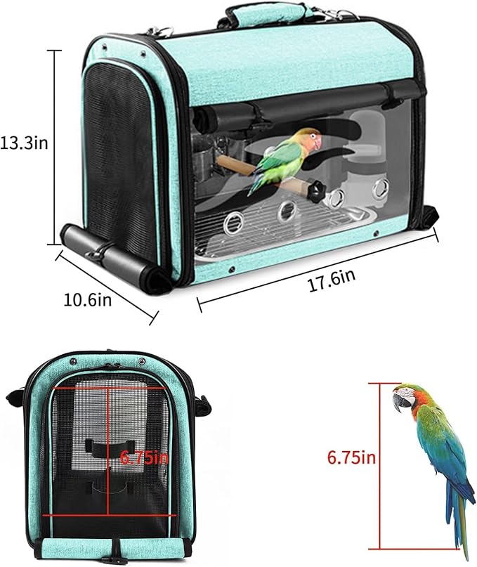 Sanmoncare Bird Carrier Bag Cockatiel Travel Cage - Image 6