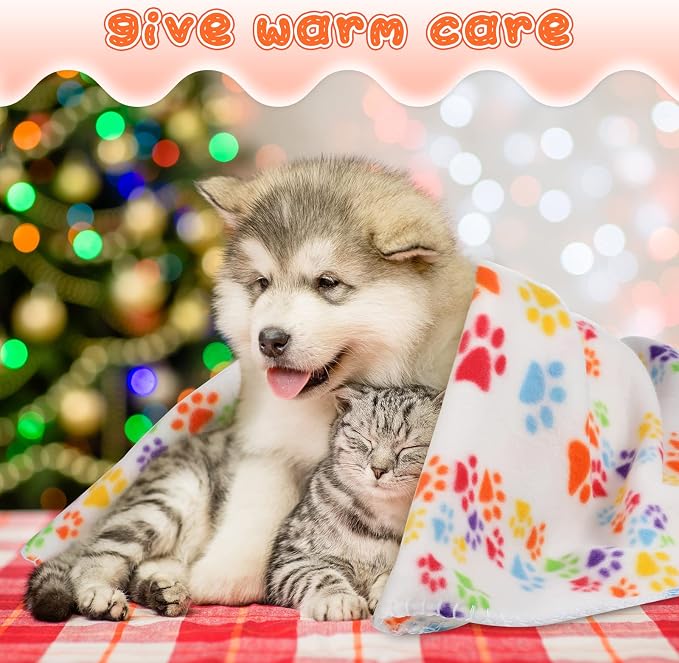 Tatuo 12 Pieces Puppy Blanket for Litter Dog Bulk Summer Throw Blanket Puppy - Image 5