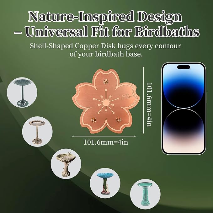 99.99% Pure Copper Bird Bath Disk, Triple-Point Support Design Lower Cleaning - Image 8