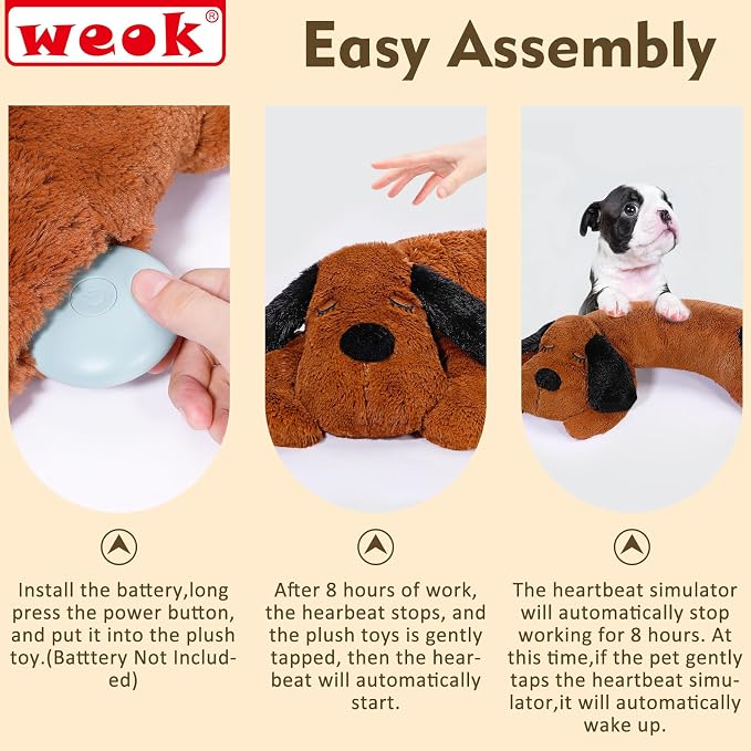 Puppy Heartbeat Toy for Separation Anxiety Relief, Heartbeat Stuffed Animal - Image 8