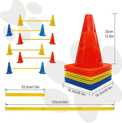 Dog Agility Hurdle Cone Set, Dog Agility Set Include 12 Agility Cones 6 Agility - Image 6
