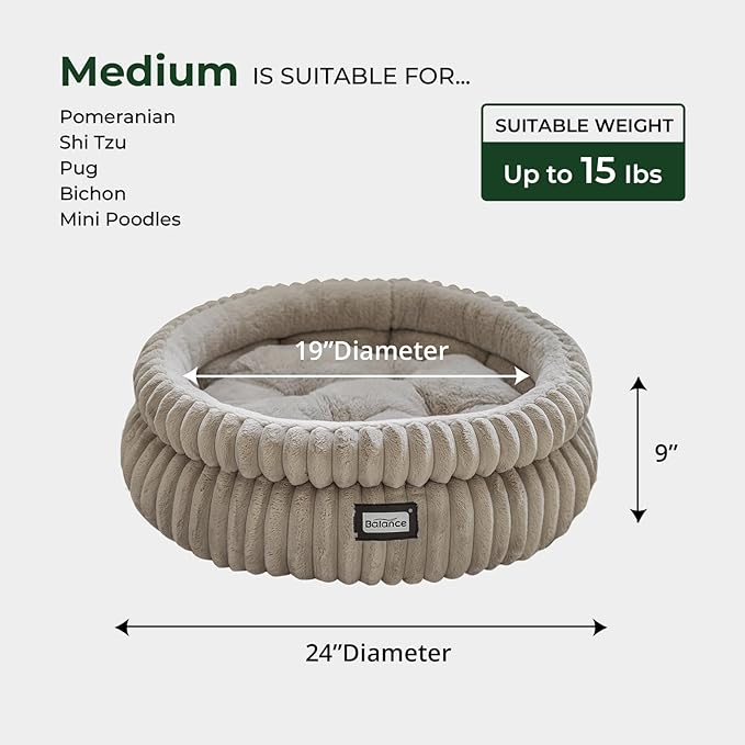 BALANCE Cat Bed Kitten Bed, Washable Round Cat Beds - Image 5