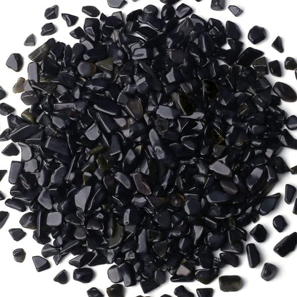 1lb Obsidian Aquarium Gravel Rocks Natural Tumbled Healing Crystal Chips Bulk by YATOJUZI