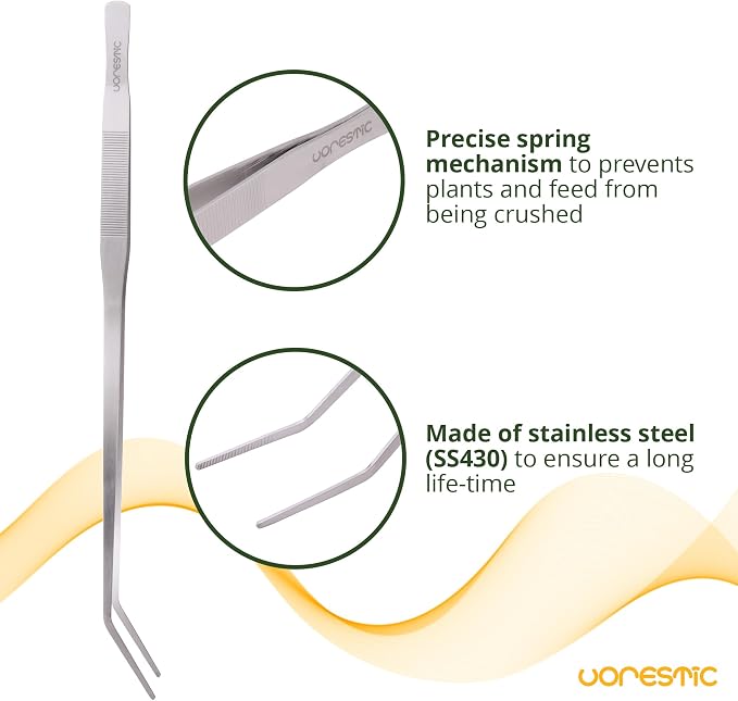 VORESTIC Straight and Curved Aquarium Tweezers Set 18 Inch, Stainless Steel - Image 4