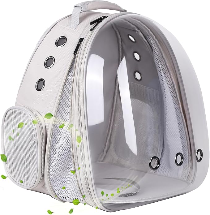 Front Expandable Cat Backpack, Fit up to 20 lbs, Space Capsule Bubble Window by halinfer